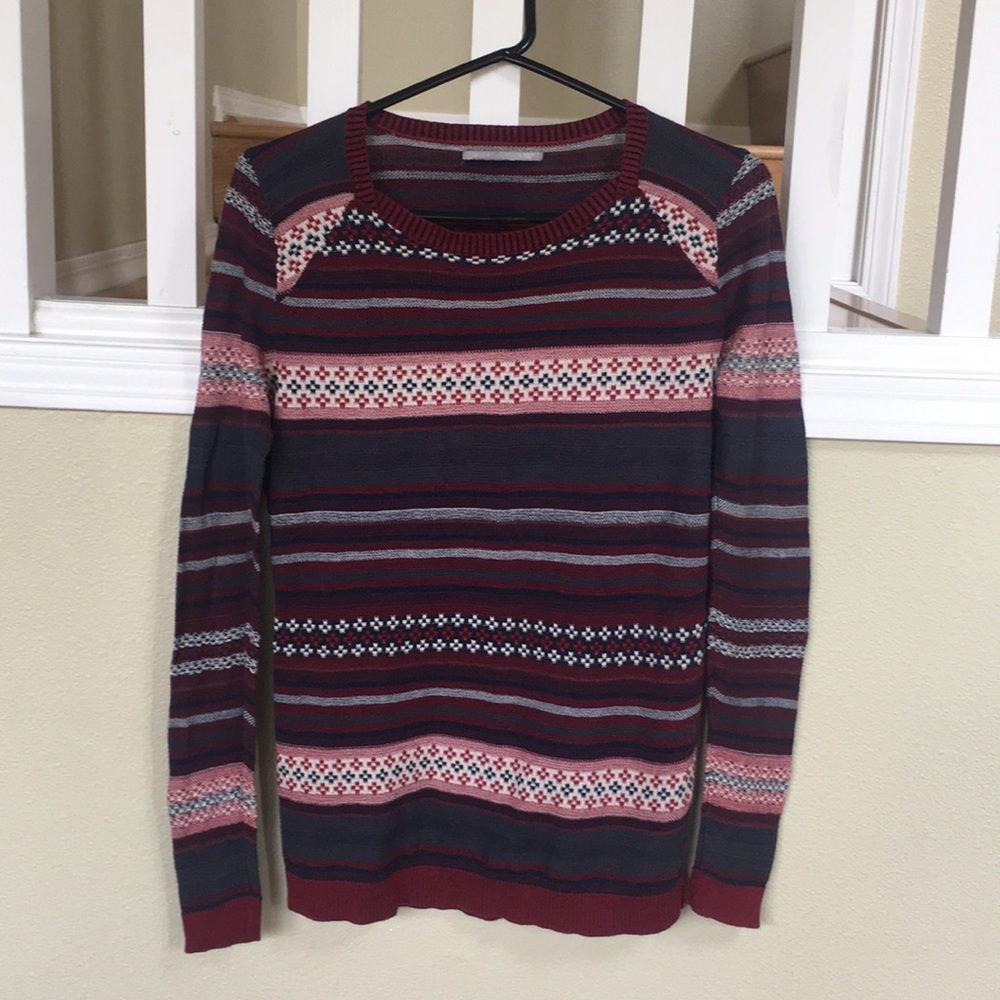 Maroon and navy sweater